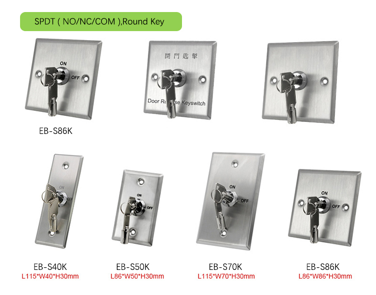 SPDT Stainless Steel Door Release Exit Switch with Round Key.jpg