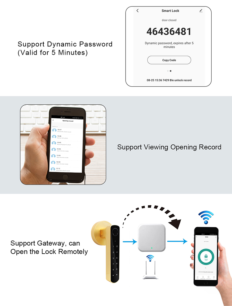 Zinc Alloy Wireless Smart Tuya Lock With Backup Mechanical Key For Emergency Override (2).jpg