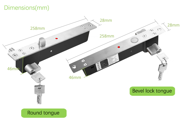 Drop Bolt Lock Key Open Fail Secure Sturdiness Electric Manual Open Cylinder with LED indicator (3).jpg