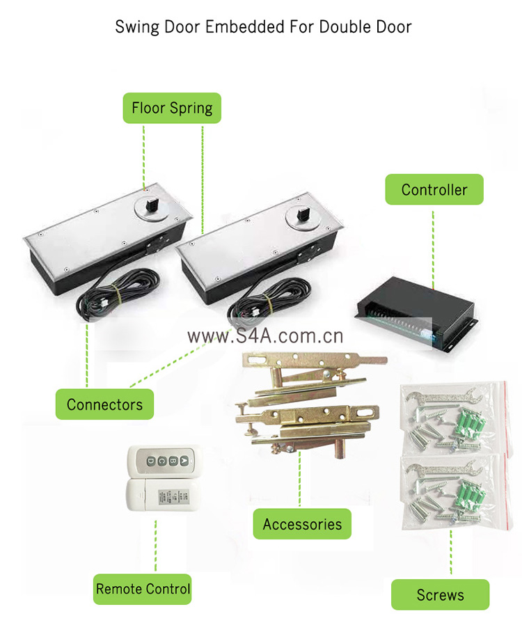 D180S Swing Door Embedded For Double Door