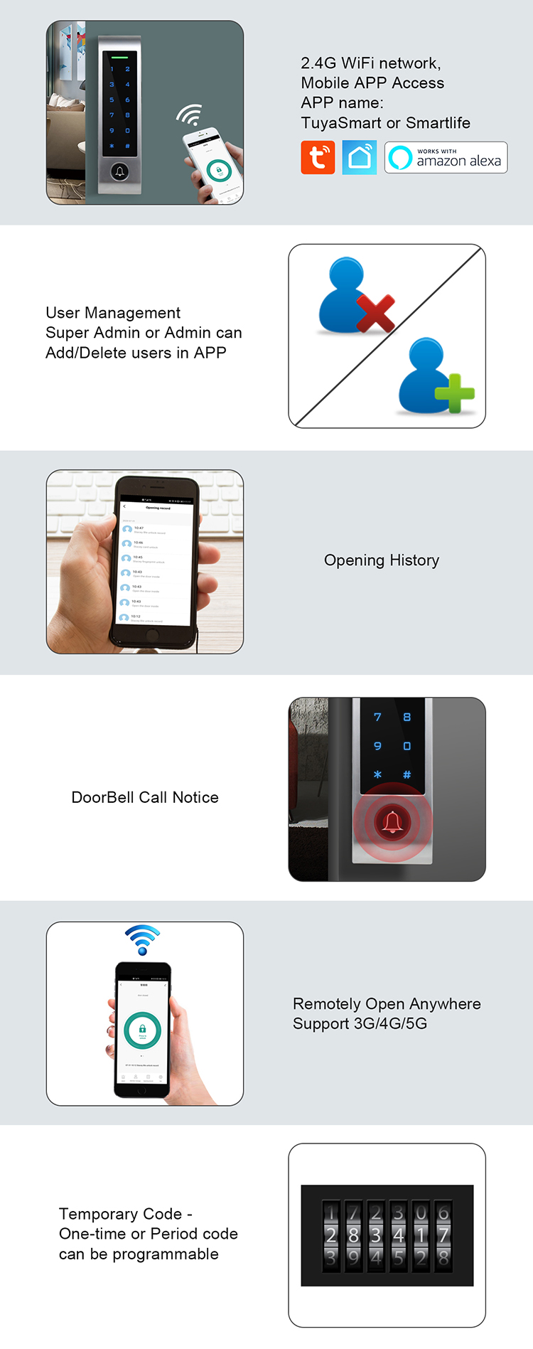 H4-WiFi WIFI TouchKey Access Controller
