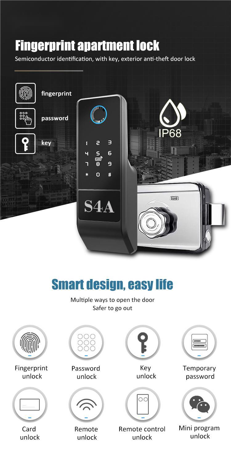 IFinger-S-W Waterproof DC12V Single Cylinder Fingerprint Touchscreen Keypad Door Lock (1)