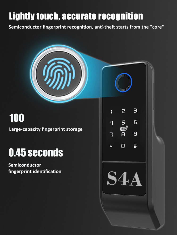 IFinger-S-W Waterproof DC12V Single Cylinder Fingerprint Touchscreen Keypad Door Lock (5)