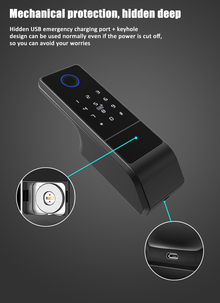 IFinger-S-W Waterproof DC12V Single Cylinder Fingerprint Touchscreen Keypad Door Lock (9)