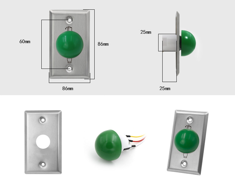 S50MG Green Mushroom Push To Exit Button