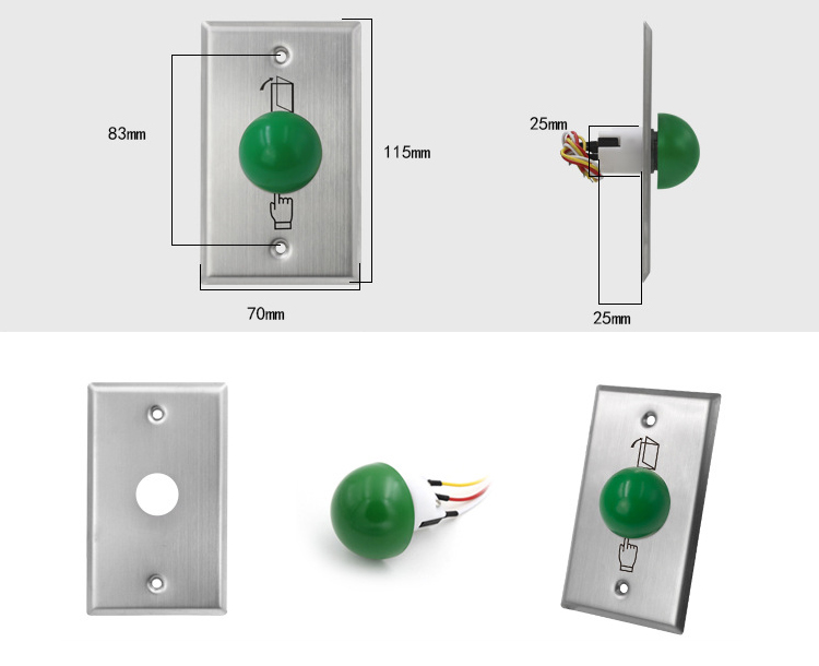 S70MG Green Mushroom Push To Exit Button