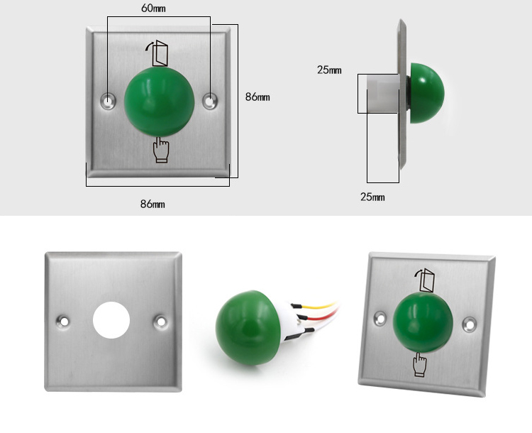 S86MG Green Mushroom Push To Exit Button
